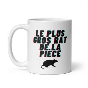 Mug Blanc Brillant - Le plus gros rat de la pièce
