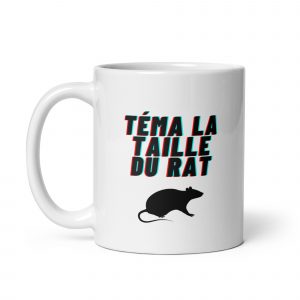 Mug Blanc Brillant - Téma la taille du rat
